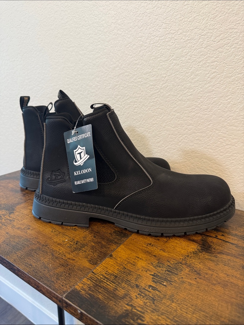 KELODON Waterproof Steel Toe Work Boots for Men’s Water Resistant NWT | Sz. 7.5